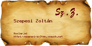 Szepesi Zoltán névjegykártya